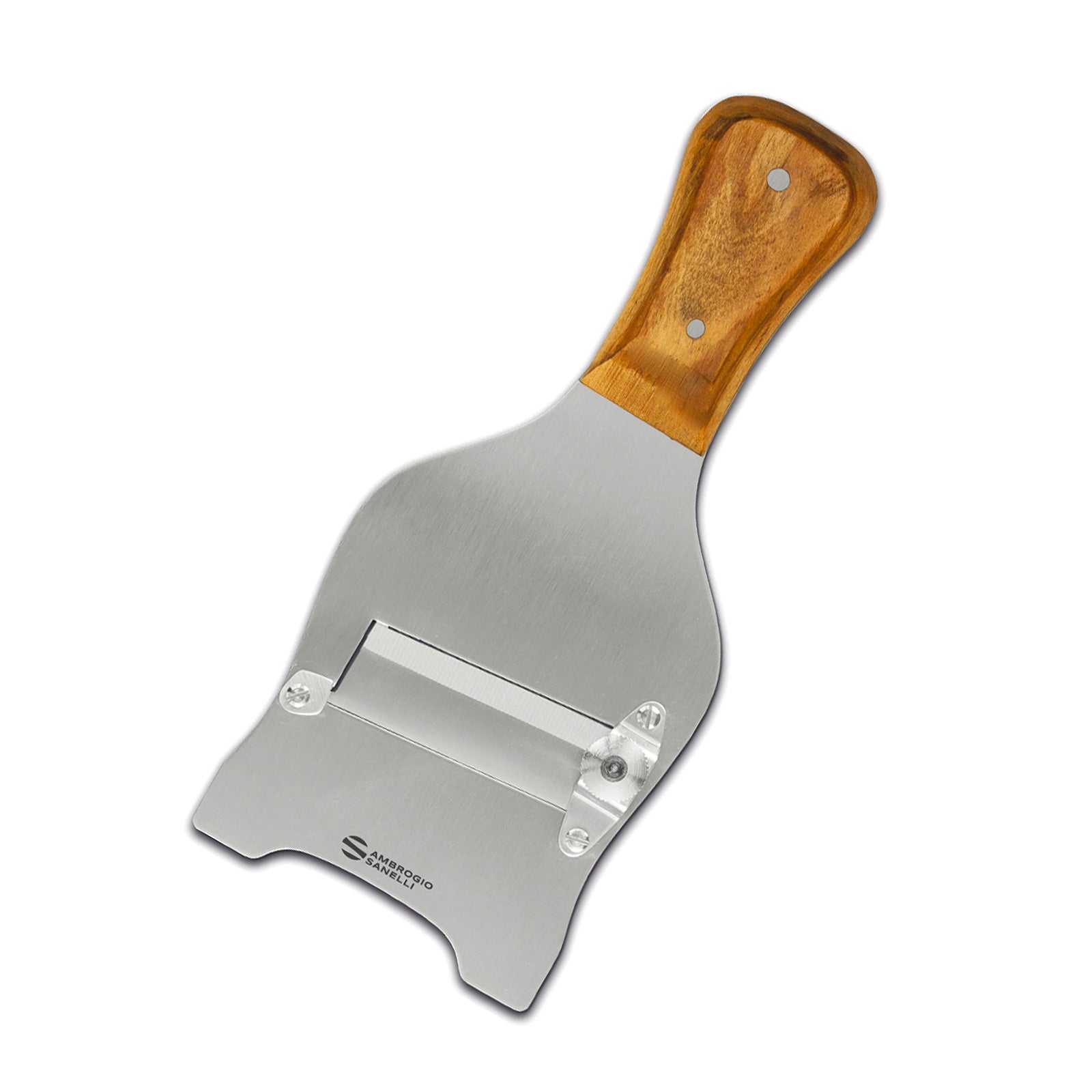 Truffle Slicer In Stainless Steel With Olive Wood Handle, Plain Blade (ambrogio sanelli)